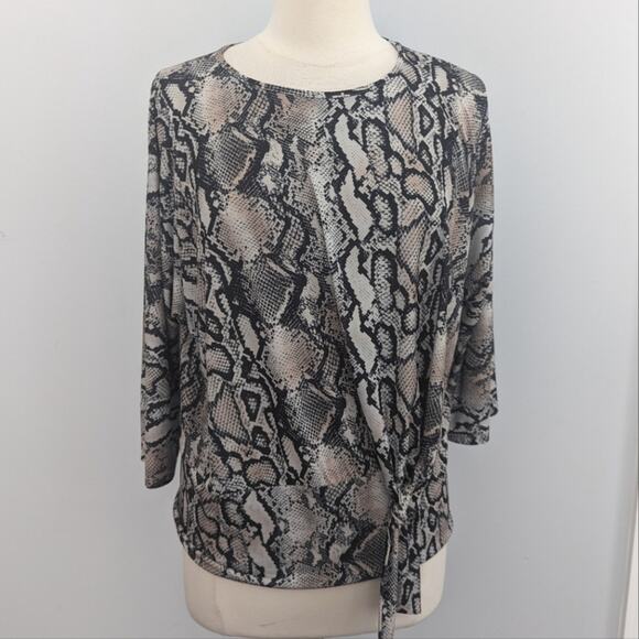 Women's Joseph Ribkoff Python Snake Tie Top Blouse Style 201451 Size 10 - Picture 2 of 6